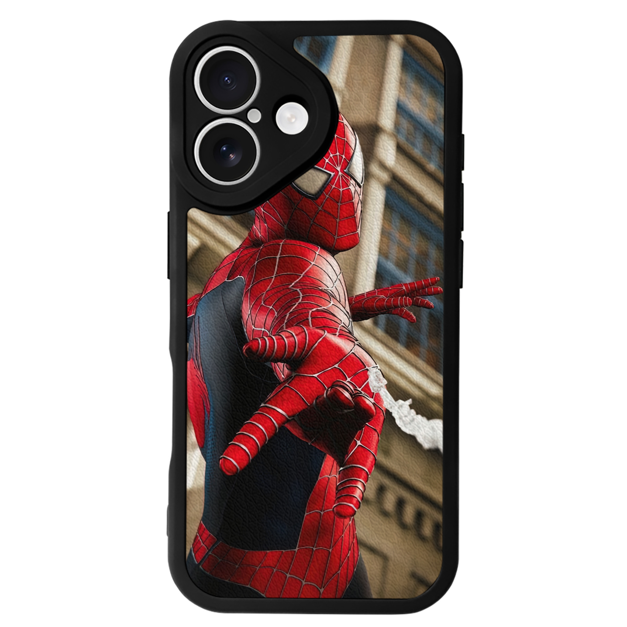 Spider Man スパイダーマン 【iPhone 16シリーズ対応】シリコンスマホケース（レザー調） 材質：シリコン